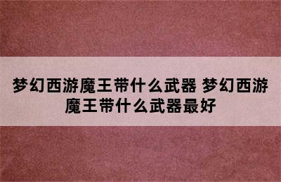 梦幻西游魔王带什么武器 梦幻西游魔王带什么武器最好